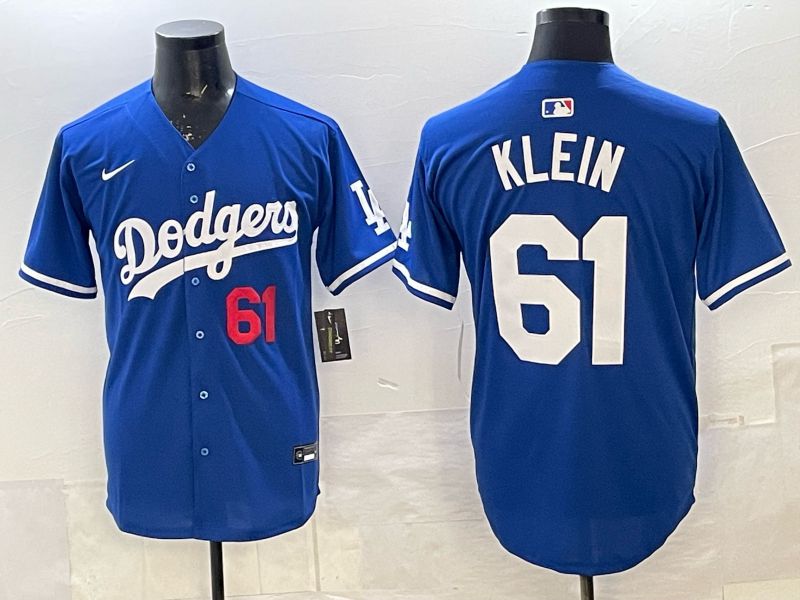 Men 2025 Nike Los Angeles Dodgers #61 Klein Blue Game MLB Jersey 015->los angeles dodgers->MLB Jersey